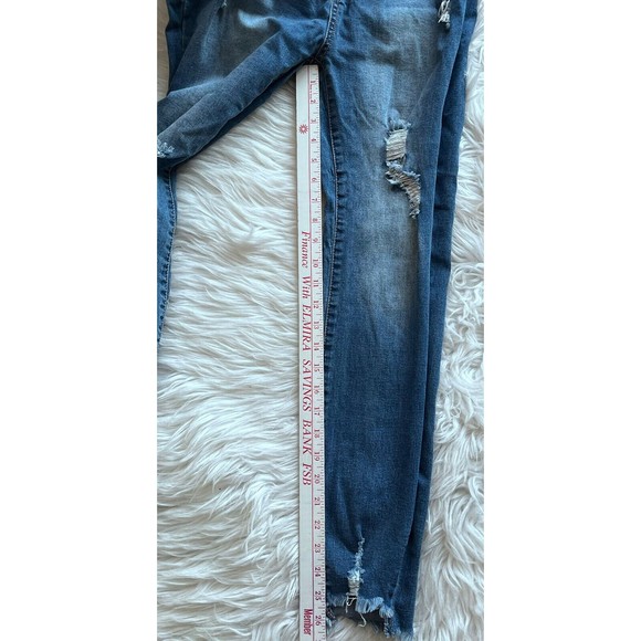FOREVER 21 DISTRESSED ANKLE SKINNY JEANS RAW HEM ANKLE-SIZE 12 - Picture 8 of 9